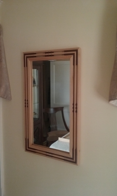 Arts & Crafts Mission/Prairie Style Hickory & African Mahogany Mirror | Mirrors