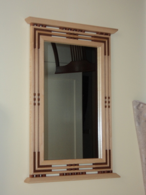 Arts and Crafts Mission/Prairie Style Sycamore & Cherry Mirror | Mirrors