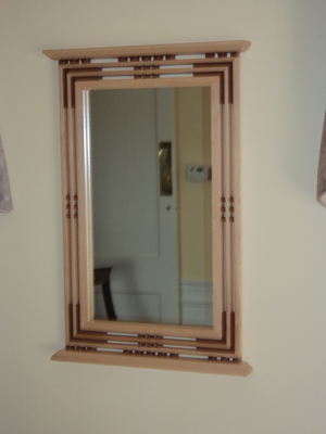 Handcrafted Arts and Crafts Mission/Prairie Style Sycamore & Cherry Mirror | Mirrors