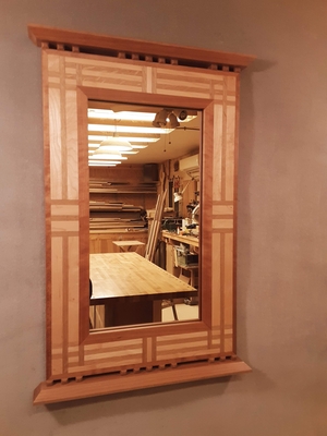 Arts & Crafts Mirror Black Cherry, Sugar Maple and White Oak | Mirrors