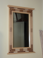 Image Arts and Crafts Mission/Prairie Style Sycamore & Cherry Mirror