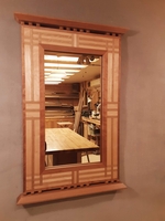 Image Arts & Crafts Mirror Black Cherry, Sugar Maple and White Oak